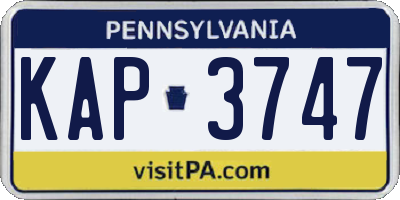 PA license plate KAP3747