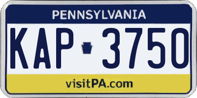 PA license plate KAP3750
