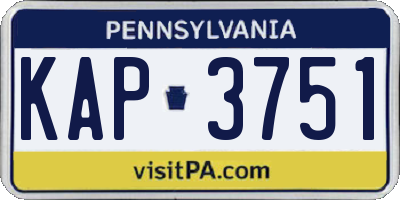 PA license plate KAP3751