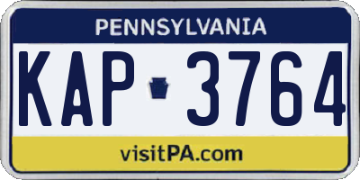 PA license plate KAP3764