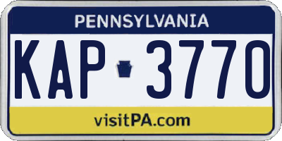 PA license plate KAP3770