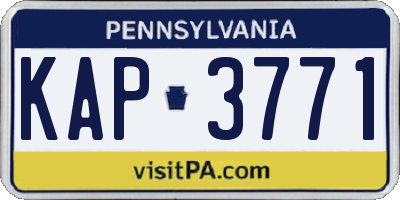PA license plate KAP3771