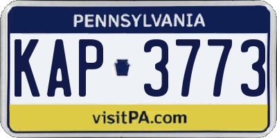 PA license plate KAP3773