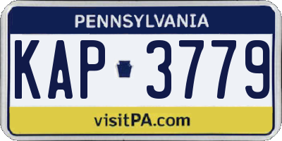 PA license plate KAP3779