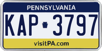 PA license plate KAP3797