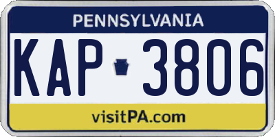 PA license plate KAP3806