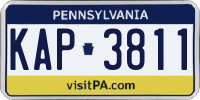 PA license plate KAP3811