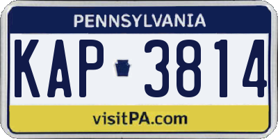 PA license plate KAP3814