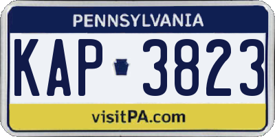 PA license plate KAP3823