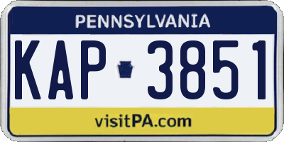 PA license plate KAP3851