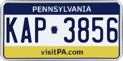 PA license plate KAP3856