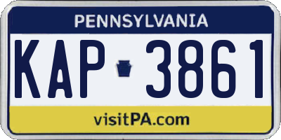 PA license plate KAP3861