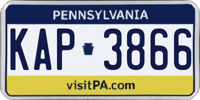 PA license plate KAP3866