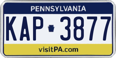 PA license plate KAP3877