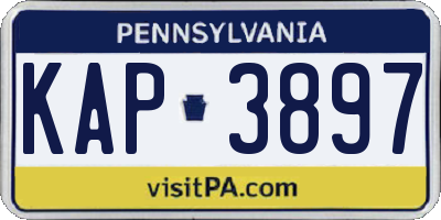 PA license plate KAP3897