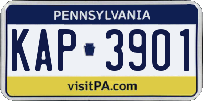 PA license plate KAP3901