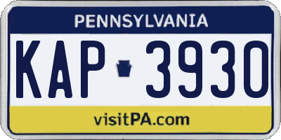 PA license plate KAP3930