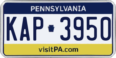 PA license plate KAP3950