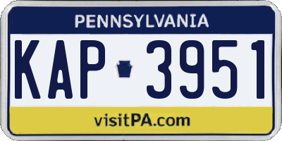 PA license plate KAP3951