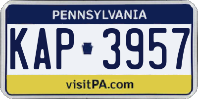 PA license plate KAP3957