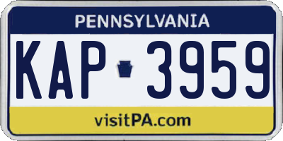 PA license plate KAP3959