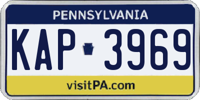 PA license plate KAP3969