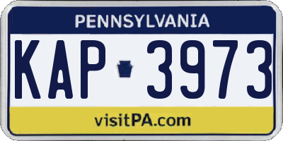 PA license plate KAP3973