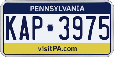PA license plate KAP3975