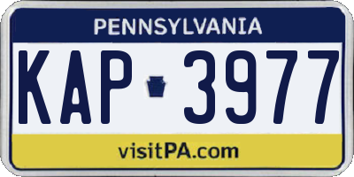 PA license plate KAP3977