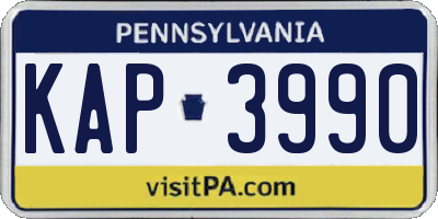 PA license plate KAP3990