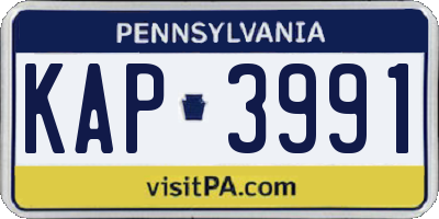 PA license plate KAP3991