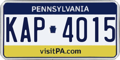 PA license plate KAP4015