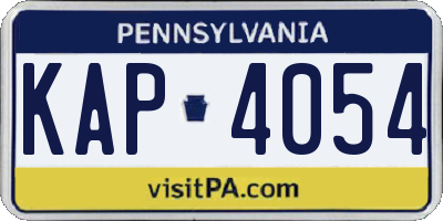 PA license plate KAP4054