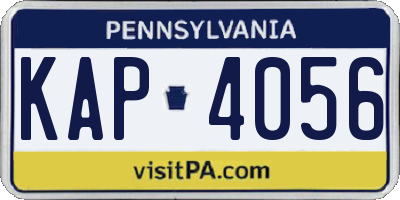 PA license plate KAP4056