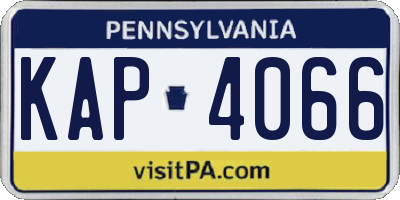 PA license plate KAP4066