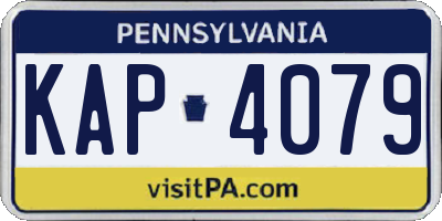 PA license plate KAP4079