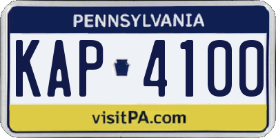 PA license plate KAP4100