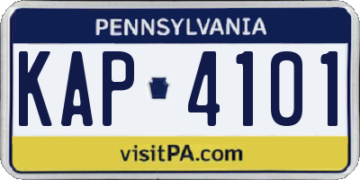 PA license plate KAP4101