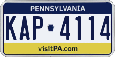 PA license plate KAP4114