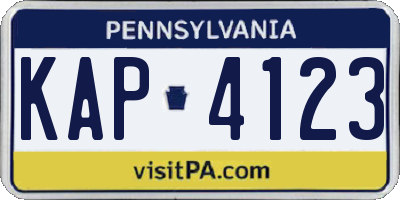 PA license plate KAP4123