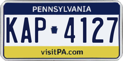 PA license plate KAP4127