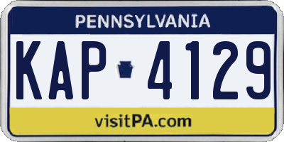 PA license plate KAP4129