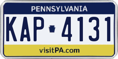 PA license plate KAP4131