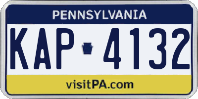 PA license plate KAP4132
