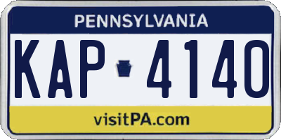 PA license plate KAP4140