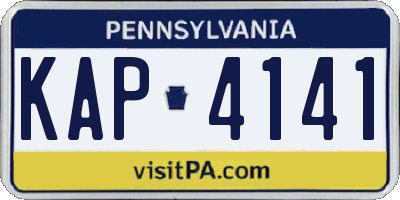 PA license plate KAP4141