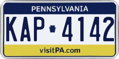 PA license plate KAP4142