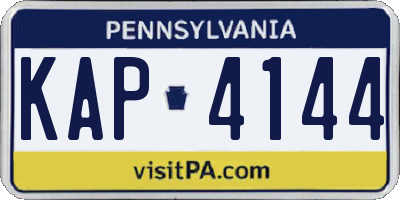 PA license plate KAP4144