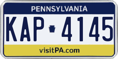 PA license plate KAP4145
