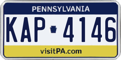 PA license plate KAP4146